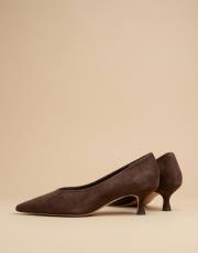 smart vegan süet sivri burun topuklu ayakkabı kahve 4