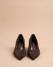 smart vegan süet sivri burun topuklu ayakkabı kahve 5