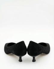 smart vegan süet sivri burun topuklu ayakkabı siyah 7