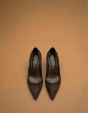 depart vegan süet sivri burun topuklu ayakkabı kahve 3