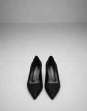 depart vegan süet sivri burun topuklu ayakkabı siyah 5