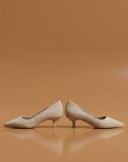 depart vegan süet sivri burun topuklu ayakkabı bej 3