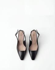 hıgher rustik vegan deri küt burun yüksek topuklu ayakkabı siyah 2