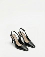 hıgher rustik vegan deri küt burun yüksek topuklu ayakkabı siyah 3