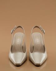 hıgher rustik vegan deri küt burun yüksek topuklu ayakkabı bej 4