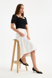 slıde toka detaylı vegan süet sivri burun topuklu ayakkabı siyah 7