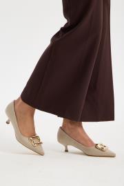 slıde toka detaylı vegan süet sivri burun topuklu ayakkabı bej 6