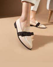 larlo birinci sınıf rugan deri kurdele fiyonk detaylı bej 2