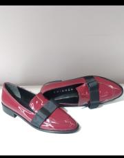 larlo birinci sınıf rugan deri kurdele fiyonk detaylı bordo 2