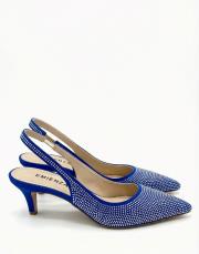 fantazi pino topuk taşlı textil kumaş mavi 4