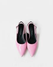 rozhex birinci sınıf ithal rugan deri sivri kalıp pembe