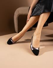 flover kırışık rugan topuklu dekolte ayakkabı platin 2