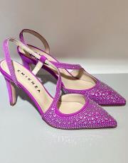 loli mat saten taşlı dekolte abiye ayakkabı sivri kalıptır mor