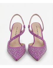 loli mat saten taşlı dekolte abiye ayakkabı sivri kalıptır mor 3