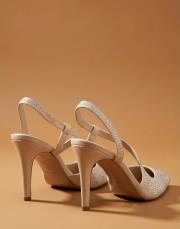 loli mat saten taşlı dekolte abiye ayakkabı sivri kalıptır bej 3