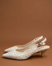 mondy dantel desen tekstil malzeme pino topuklu ayakkabı krem 4