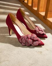 look saten mat sivri kalıp steletto topuklu ayakkabı bordo 2