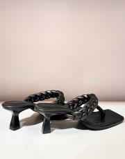 ashley örgü detaylı topuklu ayakkabı siyah 2