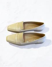 mona ithal birinci sınıf vegan deri köşeli burun babet bej 3